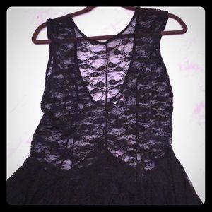 Free People Sheer Lace Slip